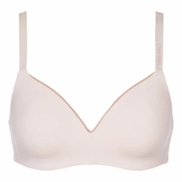 NWT Calvin Klein Ladies Wirefree Microfiber Bra 2 pk Pink & Gray 2-tone - Picture 2 of 6